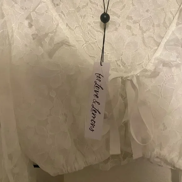 NWT For Love and Lemons Loretta Cropped Blouse - Picture 8 of 8